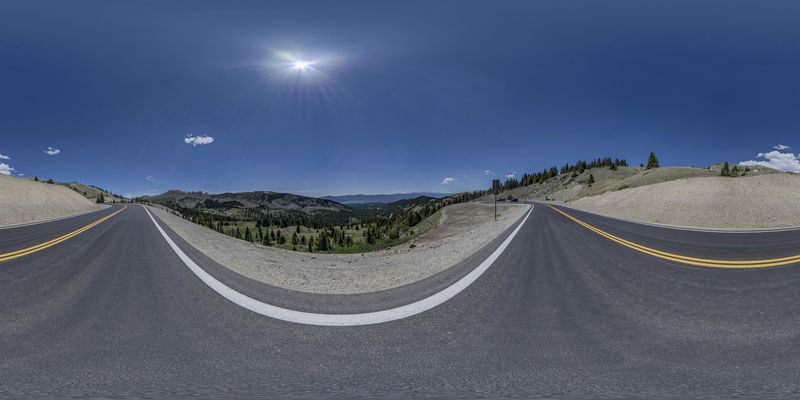 Colorado, USA: Curved Road in a Mountain Landscape HDRi Maps and Backplates