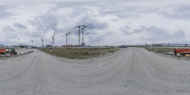 Construction Work on an Empty Road near the Beach in Germany HDRi Maps ...