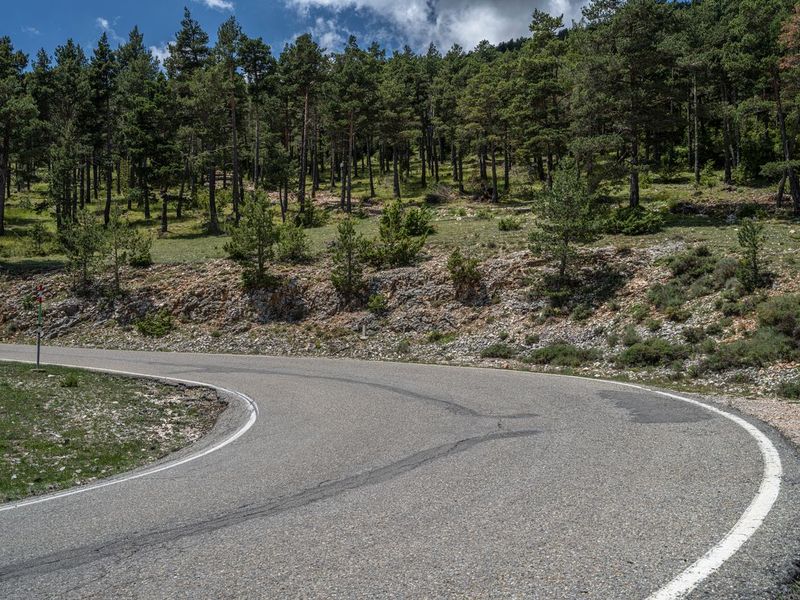 Curved Road in the Pyrenees of Spain HDRi Maps and Backplates