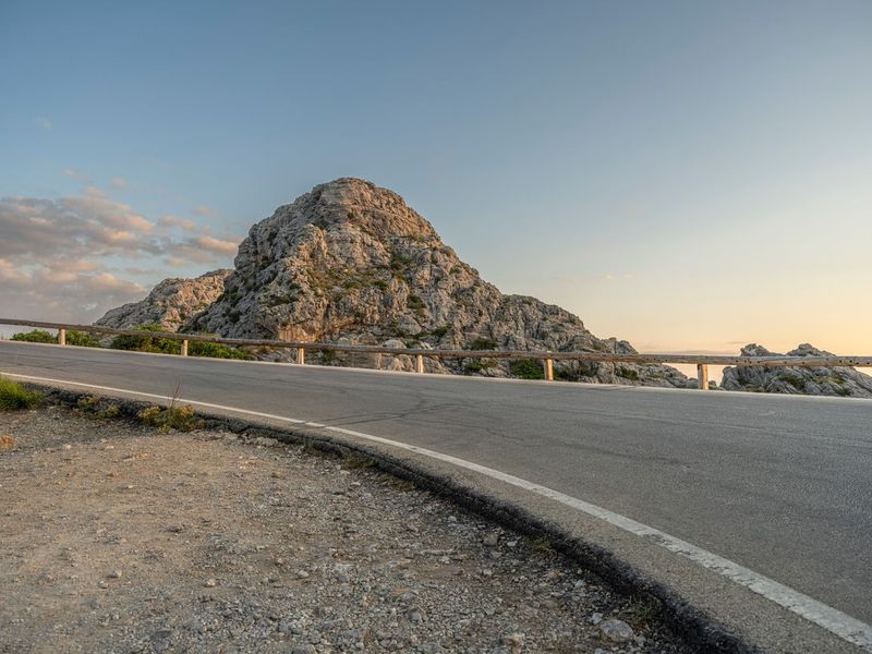 Curving Asphalt Road in Majorca, Balearic Islands HDRi Maps and Backplates