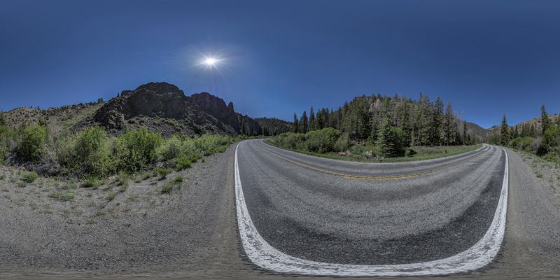 Straight Down the Road in Crested Butte, Colorado HDRi Maps and Backplates