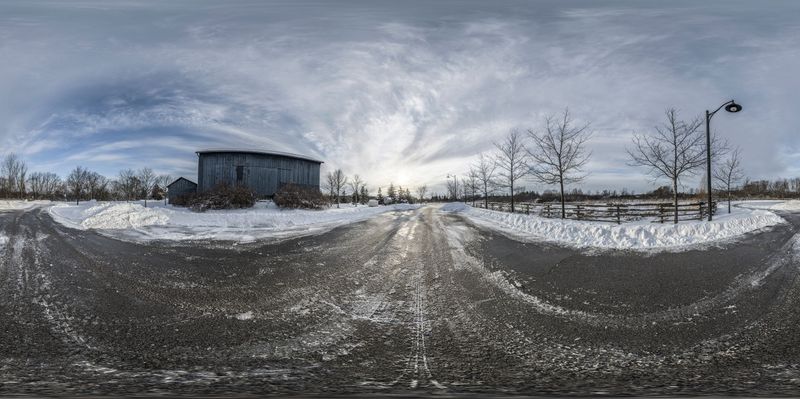 Straight Down the Road in Rural Canada HDRi Maps and Backplates