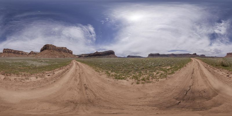 Scenic Road in Utah's Desert Landscape HDRi Maps and Backplates