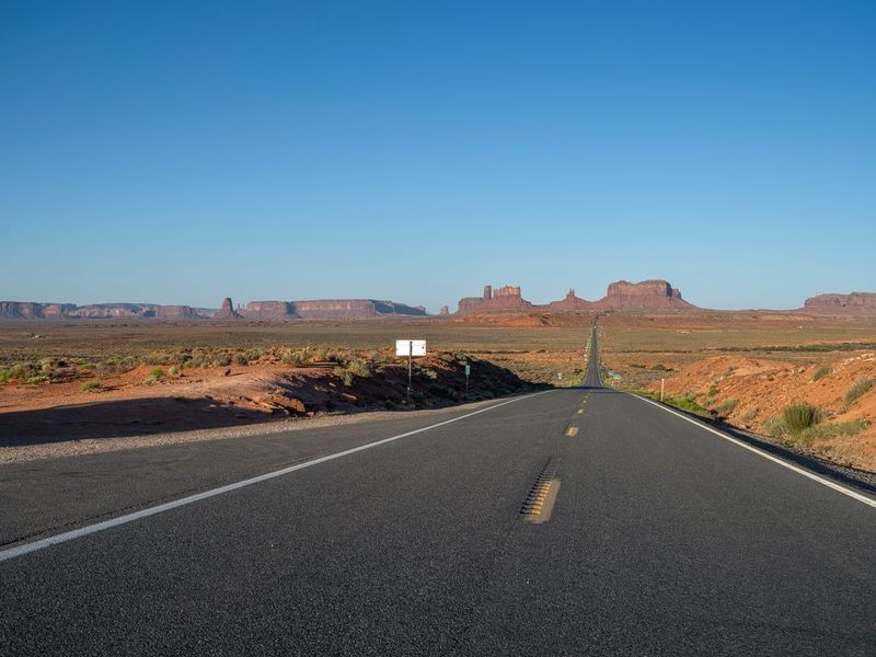 Dawn in Arizona: Monument Valley Road HDRi Maps and Backplates