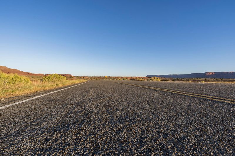 Dawn Desert Road under Clear Sky HDRi Maps and Backplates