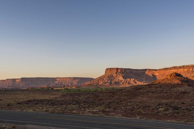 Dawn Desert Road Mountain HDRi Maps and Backplates