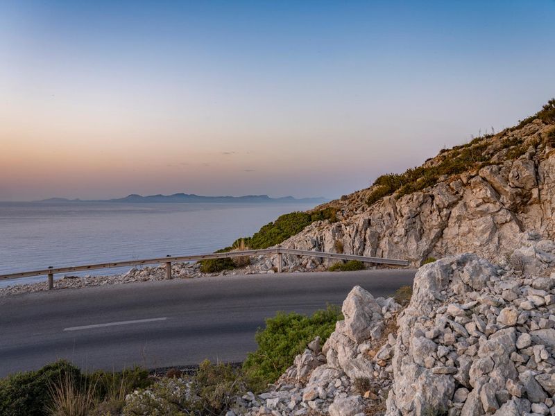 Dawn on an Elevated Road in Mallorca, Spain HDRi Maps and Backplates