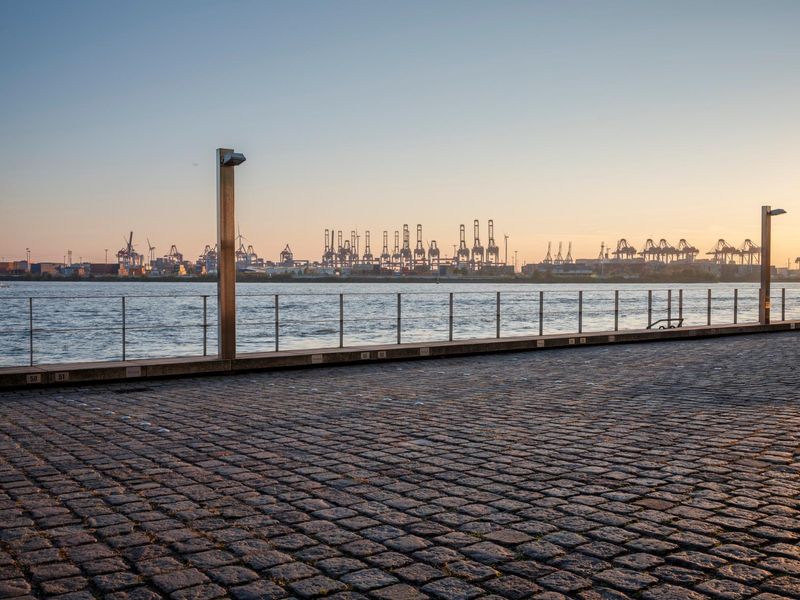 Dawn Over Hamburg Harbor - HDRi Maps and Backplates