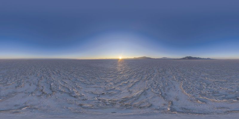Dawn Over Salt Lake: Pristine Desert Landscape HDRi Maps and Backplates