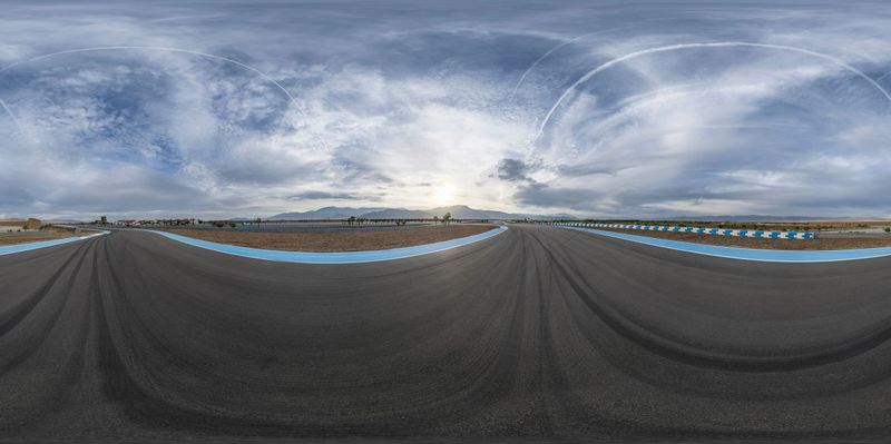 Dawn at the Race Track: USA's Sunshine and Clouds HDRi Maps and Backplates