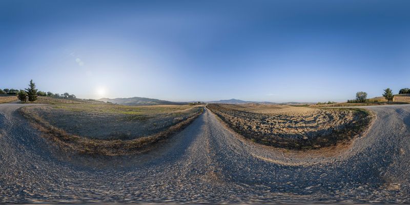 Dawn in Tuscany, Italy: Sunrise Over the Mountains HDRi Maps and Backplates