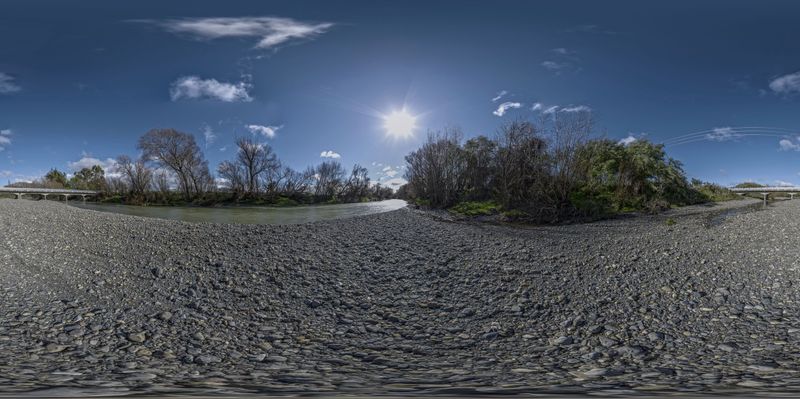 Scenic Landscape with Vegetation and River HDRi Maps and Backplates