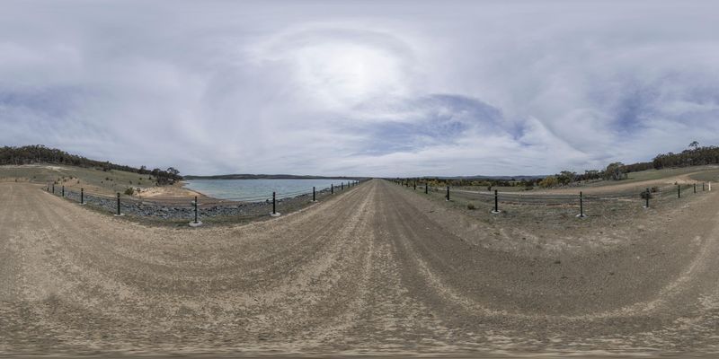 Coastal Landscape with Road and Ocean HDRi Maps and Backplates