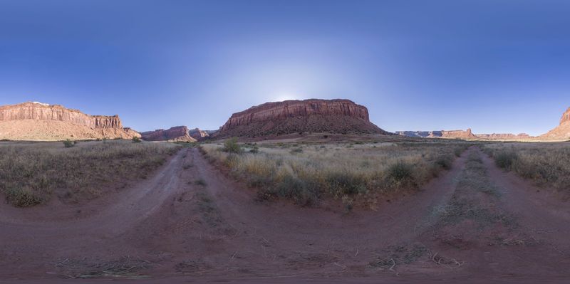 Desert Landscape in Utah: Mountain and Red Rock HDRi Maps and Backplates