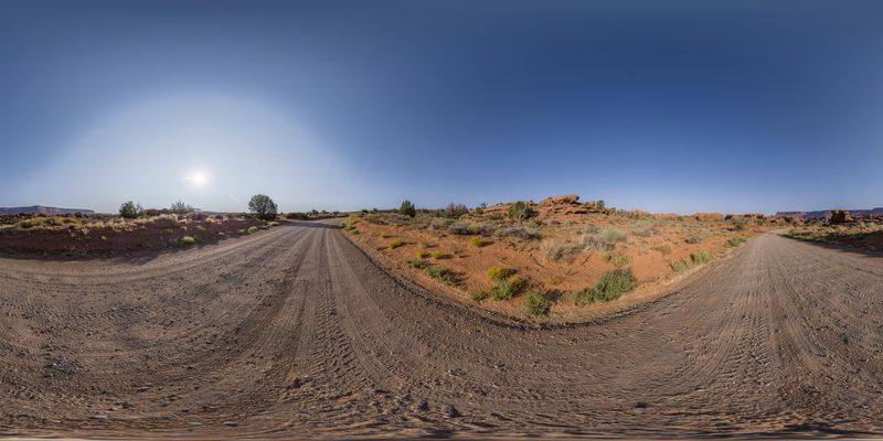 A Desert Road in Utah: Straight Down to the Sun HDRi Maps and Backplates