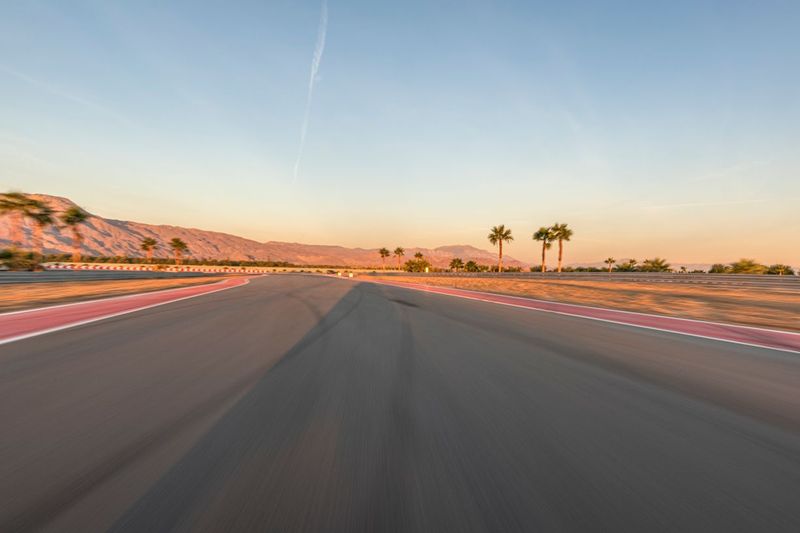 Straight Down the Road at Dawn in USA HDRi Maps and Backplates