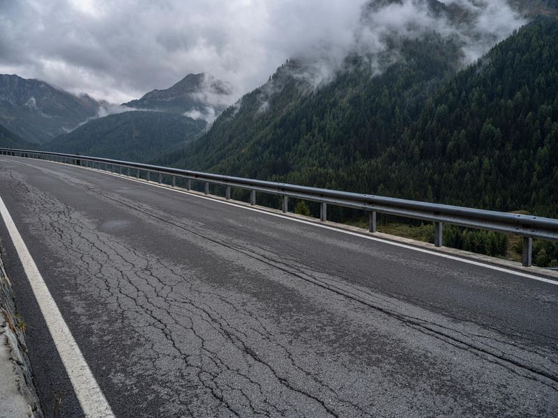 Dramatic Landscape in Austria - Asphalt Road HDRi Maps and Backplates