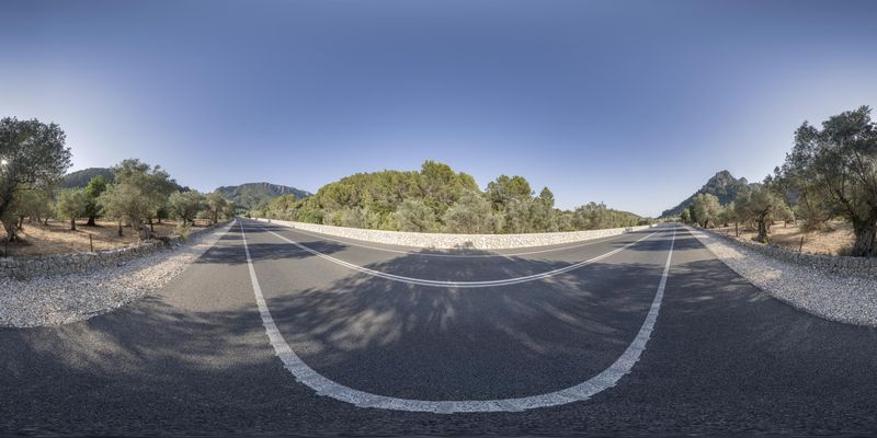 A Sunny Day on a Spanish Road HDRi Maps and Backplates