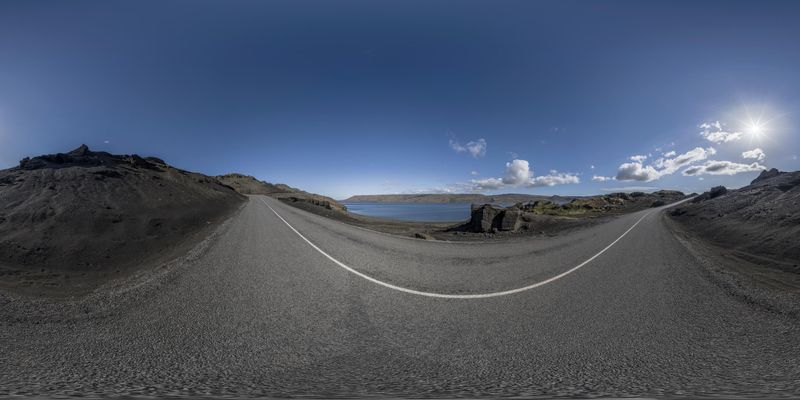 Highland Road in Iceland HDRi Maps and Backplates