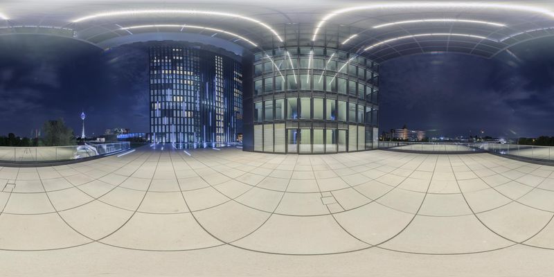 Urban German Nightscape HDRi Maps and Backplates