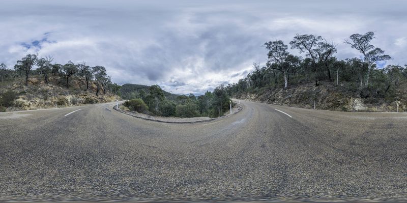 Scenic Mountain Road with Curve HDRi Maps and Backplates