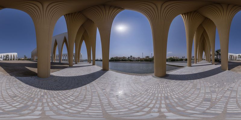 Egypt's Modern Architecture under a Clear Sky HDRi Maps and Backplates