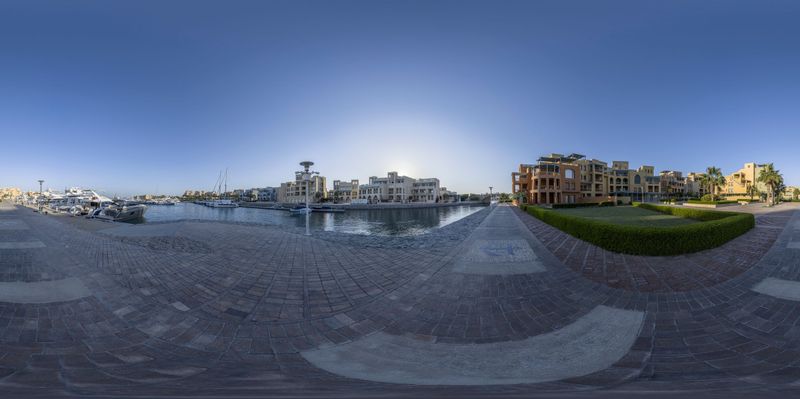 Egypt Coastal Pier and Marina at Dawn HDRi Maps and Backplates