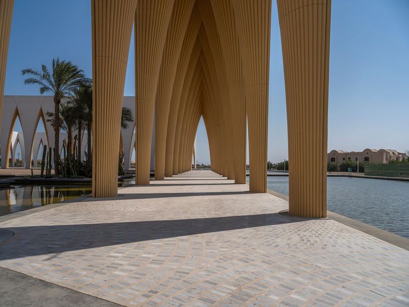 Egypt's Modern Architecture Under a Clear Sky HDRi Maps and Backplates