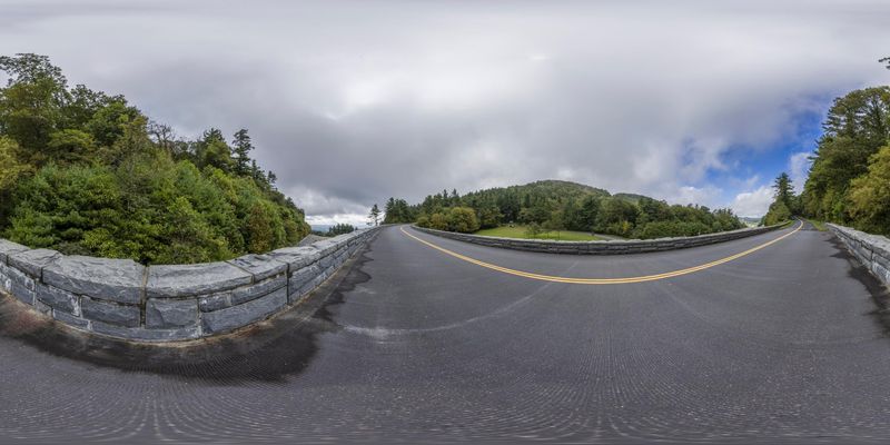 Elevated Road to the Mountain Landscape HDRi Maps and Backplates