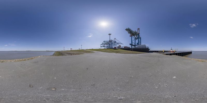 Empty Asphalt Road in Bremen, Germany HDRi Maps and Backplates