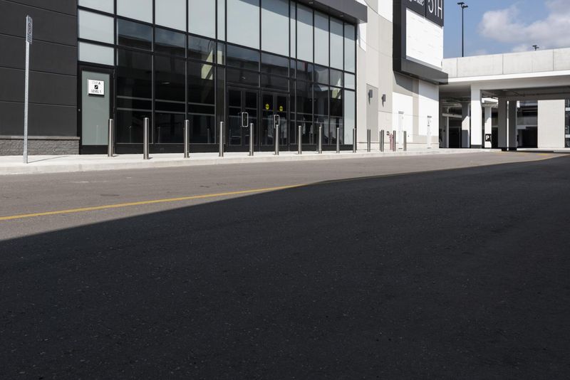 Empty City Street with Modern Architecture in Markham, Ontario, Canada ...