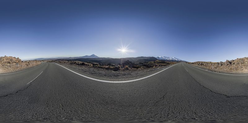 Empty Desert Road in a Rural Landscape HDRi Maps and Backplates