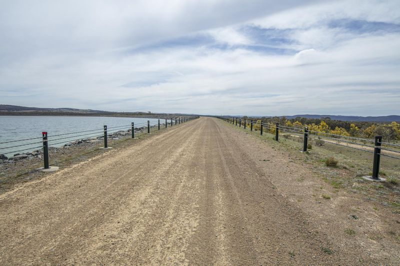 Empty Dirt Road in Coastal Landscape HDRi Maps and Backplates