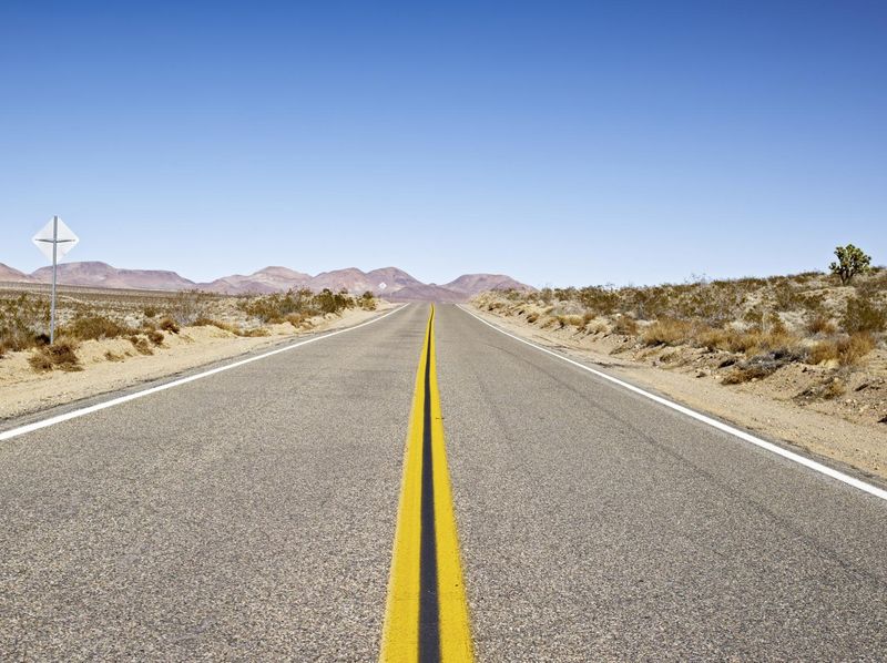 Empty Highway in California Desert HDRi Maps and Backplates