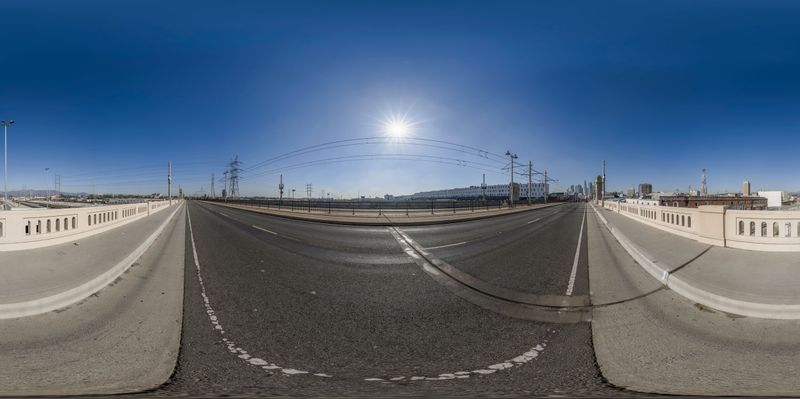 Empty Highway in California on a Sunny Day HDRi Maps and Backplates
