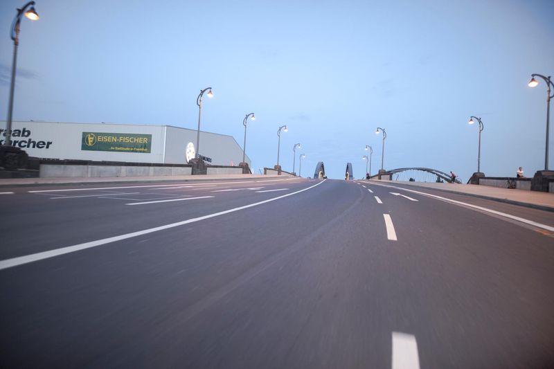 Empty Highway at Dawn in Frankfurt, Germany HDRi Maps and Backplates