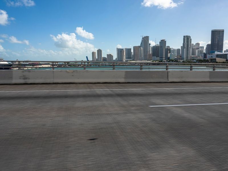 Empty Highway in Miami, Florida with City Skylines HDRi Maps and Backplates