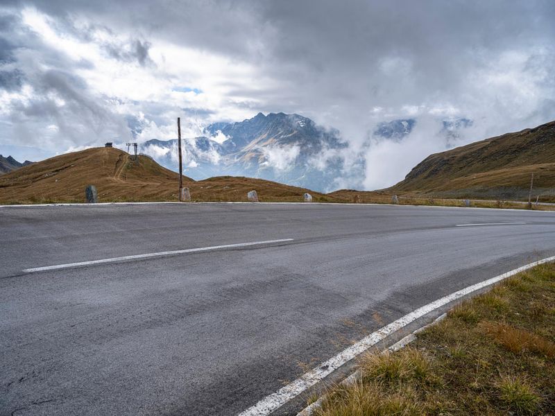 Empty Highway with Mountains in Austria, Europe HDRi Maps and Backplates