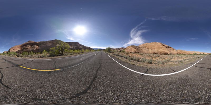 Empty Highway in Utah Desert: Under Clear Skies HDRi Maps and Backplates