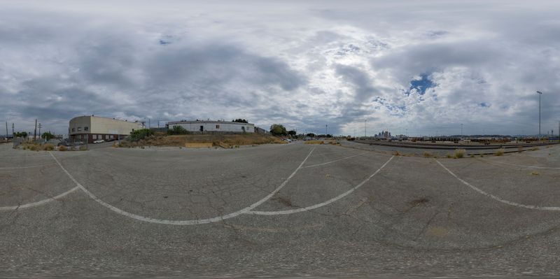 Empty Lot and Buildings in a Rural Area HDRi Maps and Backplates