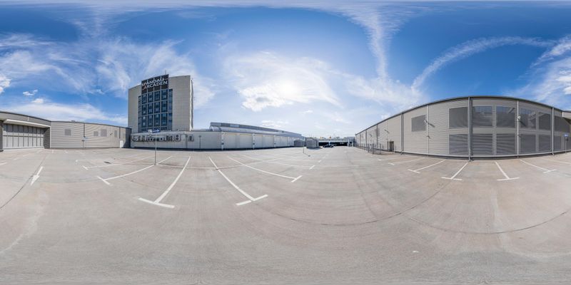 Empty Parking Lot in Berlin: City Architecture HDRi Maps and Backplates