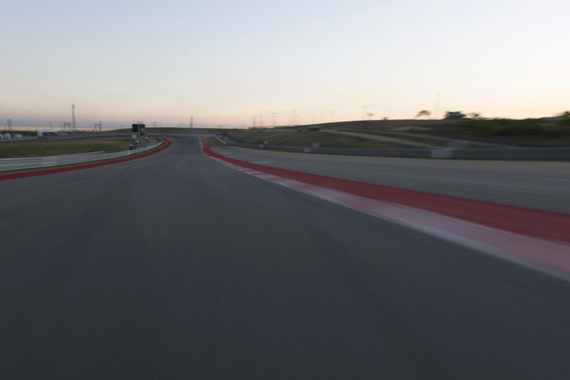 Empty Racetrack at Dawn with Clear Sky HDRi Maps and Backplates