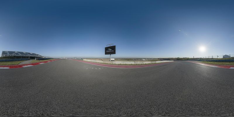 An Empty Racing Track: Clear Sky and Sunshine HDRi Maps and Backplates