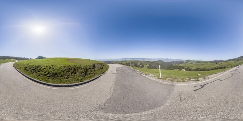 An Empty Road in the Hills of California: A Picturesque Landscape HDRi ...