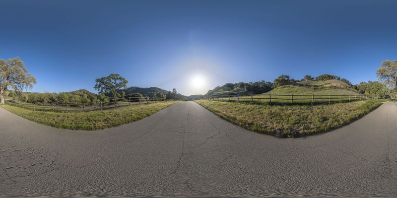 An Empty Road in California: A Panoramic View of the Landscape HDRi ...