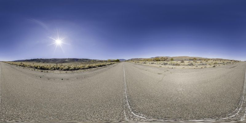 Empty Road in California: Sunshine and Mountains HDRi Maps and Backplates