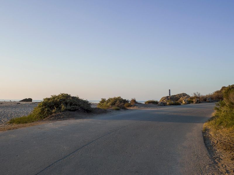 Empty Road at Dawn on Desert Beach HDRi Maps and Backplates