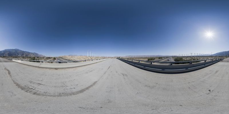 Empty Road Through Desert Landscape with Mountain View HDRi Maps and ...