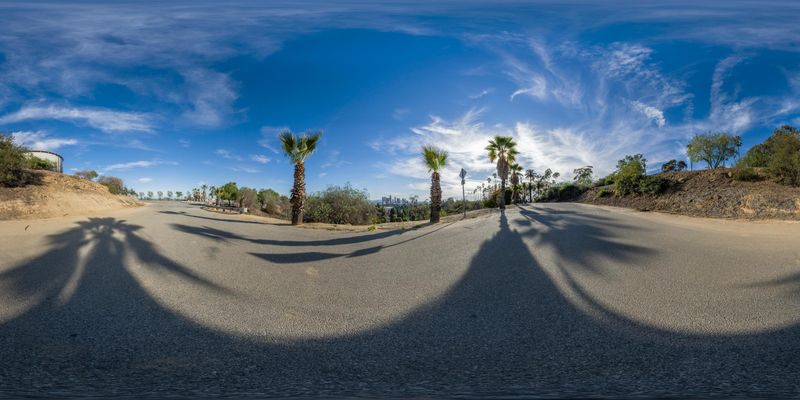 Empty Road in a Desert Residential Complex - HDRi Maps and Backplates