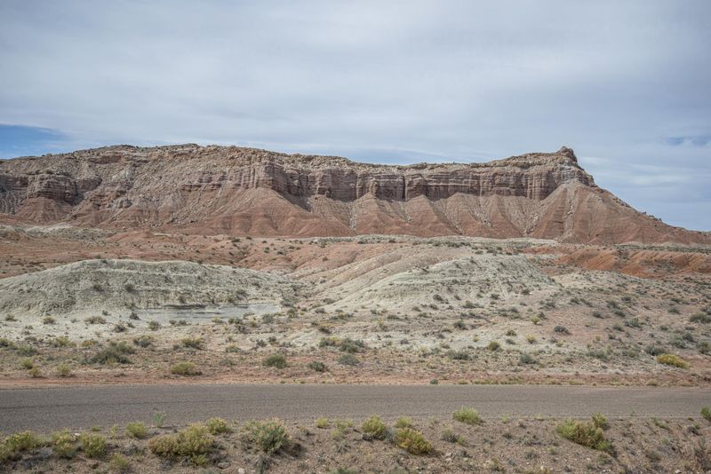Empty Road Through Desert Utah and Arid Cliffs HDRi Maps and Backplates